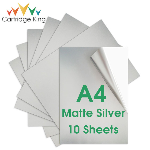 10 Sheets Matte Silver Printable Vinyl Sticker Paper A4 Printer Paper  Waterproof Self-adhesive Label Stickers for Inkjet Printer - AliExpress